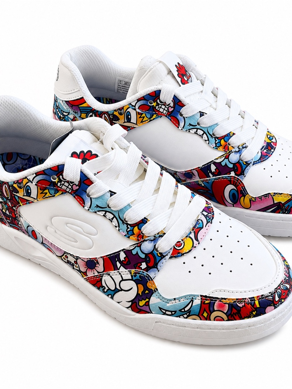 Skechers x Vexx Koopa-Volley Doodle Sneakers Men's Size 11 White Multi 183502